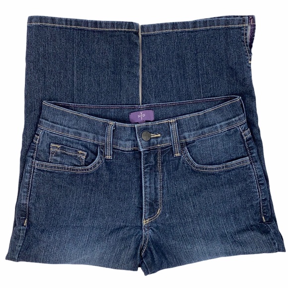 NYDJ Crop Petite Dark Wash Slit Hem Cropped Jeans